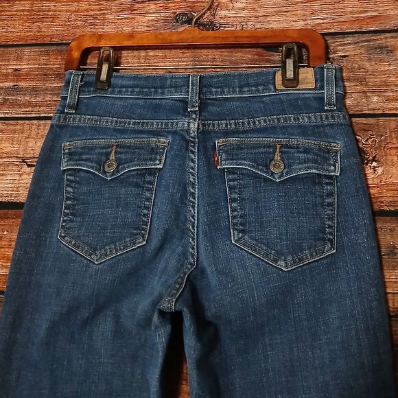 Levis 512 Jeans 10 30X28 Perfectly Slimming Boot Cut Flap Pocket Blue Denim - Picture 5 of 9